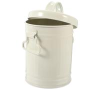 Angoily Poubelle de Bureau en Fer avec Couvercle Blanc Mini Poubelle de Comptoir Multifonction Seau de Rangement pour Stylos et Petits Objets Organiseur Compact pour Bureau et Table