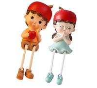 Angoily Poupée Décorative Couple en Résine Ornement Suspendu Style Dessin Animé 1 Paire pour Décoration Maison Bureau et Fêtes Mini Figurines Romantiques et Originales