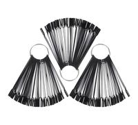 Angoily Présentoir à Ongles d'Éventail Noir 150 Pièces Anneau Métallique Palette de Capsules pour Pratique Nail Art et Nuancier Vernis Outil Salon et Formation Manucure