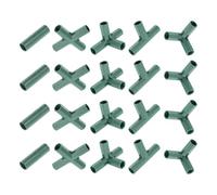 Angoily Raccords pour Cadres de Jardin 16 MM Lot de 20 Pièces Comprenant Tés Droits Coudes et Raccords à Quatre Voies Connecteurs en Plastique Résistants pour Supports de Plantes