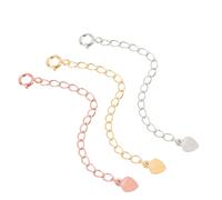 Angoily Rallonge de Chaîne Argent Pure pour Collier et Bracelet Set Cœur Couleurs Or Argent et Rose Agrandisseur Bijoux Femme Pratique et Polyvalent