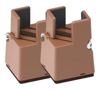 Angoily Rehausseurs de Meubles Réglables 5 CM Lot de 2 Pieds de Table Marron pour Largeur 22-42 MM Élévateurs Robustes Anti-Rayures pour Bureau Canapé Chaise - Optimisation Rangement