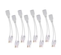 Angoily Répartiteur D'injecteur d'alimentation 12v pour Caméra De, Kit Ligne Passif 8 Pièces, Compatible Réseau, Couleur Blanche, Usage Sécurité