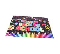 Angoily Retour à La Toile De Fond De L'école Porte Décor De Bannière De Retour à L'école Décorations De Rentrée Scolaire Bannière De Bienvenue Pour Les Enfants Planche Papeterie Polyester
