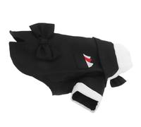 Angoily Robe d'anniversaire pour Chien Tenue de Mariage pour Chien Chemise à Nœud en Polyester Noir et Chats Événements Mémorables et Anniversaires
