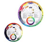 Angoily Roue Chromatique D'apprentissage pour Maquillage et Nail Art 2 Pièces en Papier Double Face Indicateurs de Schémas de Couleurs pour Femmes Amateurs