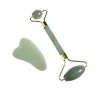 Angoily Rouleau de Massage Facial en Jade Naturel pour Soin Peau, Outil de Massage Professionnel Réduisant Douleurs et Cicatrices, pour Usage Personnel