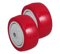 Angoily roulettes Pivotantes en PVC Silencieuses pour Chauffage de Terrasse Extérieur, 2pcs, Roue en Caoutchouc Artificiel Rouge, Usage Polyvalent pour Chariot et Chauffage Patio