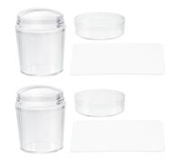 Angoily Sceau pour Nail Art Transparent 2sets en Plastique Abs Tête en Silicone, Facile à Utiliser pour Manucure Maison ou Salon Professionnel