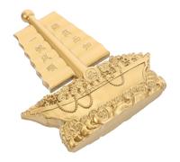 Angoily Sculpture de Voilier Doré en Alliage Modèle Décoratif Compact pour Bureau et Maison Statue Nautique Résistante à la Décoloration Accessoire Élégant pour Décoration Intérieure