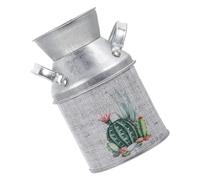 Angoily Seau à Fleurs Décoratif en Métal Vintage Pot à Composition Rustique Jardinière de Bureau Stable pour Fleurs Fraîches et Séchées Usage Intérieur et Extérieur Taille Moyenne