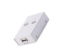 Angoily Sélecteur USB 2.0 Automatique pour Partage D’imprimante et Scanner, Boîtier Compact pour 2 Ordinateurs, Commutateur sans Câble, Compatible Usage Bureau et Domicile, Interrupteur