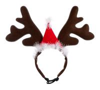 Angoily Serrage de Fête pour Animaux de Compagnie Cerceau à Cheveux en Tissu Doux Couleur Café Accessoire Mode pour Chien et Chat Nœud Décoratif Style Cerf Confortable et Léger