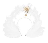 Angoily Serrage-têtes Rétro en Métal Blanc Plume Élégante, Fixation Anti-rouille, Bandeau Chic pour Femmes et Filles, Accessoire pour Photographie et Concours