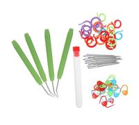 Angoily Set Outils Crochet et Tricot Métal avec Marqueurs de Mailles Verrouillables et Tube de Rangement Compact pour DIY et Loisirs Créatifs