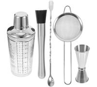 Angoily Shaker à Cocktails en Verre 350 Ml Graduation - Ensemble de Bar en Inox pour Thé au Lait - Kit de Mixologie Polyvalent pour Maison, Bar et Café