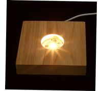 Angoily Socle Daffichage LED Carré pour Boule de Cristal avec Éclairage Télécommandé Support Lumineux Décoratif pour Objets Verre et Figurines