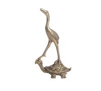 Angoily Statuette Vintage de sur Tortue en Laiton Décoration Artisanale de Bureau Compacte Ornement Rétro Solide Figurine Animale en Laiton pour Collection et Décoration Intérieure