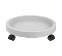 Angoily Support à roulettes pour Pot de Fleurs D’intérieur et Extérieur avec Plateau Rond en Plastique Gris Blanc, Soucoupe Résistante Antidérapante pour Jardinière Mobile et Protection du Sol