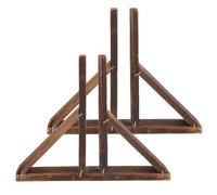 Angoily Support de Base pour Clôture en Bois Traité Anti-Basculement Lot de 2 Pièces Compatible Petite Clôture de Jardin Fixation Stable pour Usage Extérieur et Terrasse