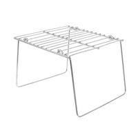 Angoily Support de Grille de Barbecue Portable 16x16x12 Cm en Acier Inoxydable Résistant au Feu, Accessoires pour Barbecue Extérieur et Pique-niques, Outil Pratique pour Grillades