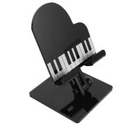 Angoily Support Téléphone Portable Pliable Motif Piano Triangulaire, Support de Bureau Réglable Noir, Accessoire Polyvalent pour Appels Vidéo, Streaming et Usage Professionnel, Design