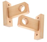 Angoily Supports de Tringle à Rideaux en Bois Massif 2 Pièces Fixation Murale Carrée à Trou Unique Capacité Charge Élevée Compatible pour Salon et Chambre Finition Lisse et Design
