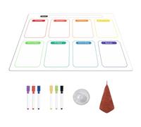 Angoily Tableau Blanc Effaçable à Sec Hebdomadaire, Tableau Magnétique pour Réfrigérateur, Planificateur de Réfrigérateur Hebdomadaire, Pvc, Tissu, Plastique, Effaçable, Magnétique,