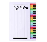 Angoily Tableau Blanc Réutilisable Portées Effaçables en Plastique Pliable Outil d'Entraînement Musical Portable pour Débutants Enseignement du Piano à Domicile L'École
