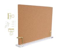 Angoily Tableau Liège de Bureau avec Support Acrylique Robuste Tableau Mémo sur Pied pour Photos Notes et Rappels Cadre Bois Élégant pour Organisation Desktop