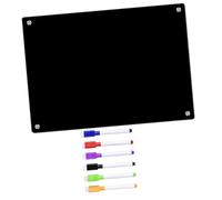 Angoily Tableau Magnétique Planificateur Réutilisable Effaçable à Sec en Acrylique Noir pour Notes et Listes de Tâches pour Réfrigérateur et Armoires en Fer