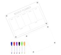 Angoily Tableau Magnétique pour Réfrigérateur Planning Hebdomadaire Effaçable à Sec avec Marqueurs Organiseur Aimanté pour Calendrier Familial