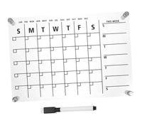 Angoily Tableau Mémos Effaçable Acrylique Transparent avec Marqueur et Accessoires Planificateur Hebdomadaire Pratique pour Écrire Dessiner et des Messages