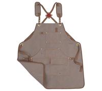 Angoily Tablier Toile avec Poches Réglable à Dos Croisé Tablier de Travail Polyvalent pour Jardinage Menuiserie Service et Cuisine Unisexe