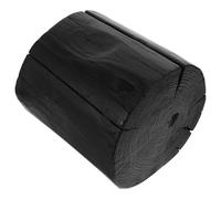 Angoily Tabouret Rond en Bois Massif Carbonisé Hauteur 20 CM Diamètre 16-19 CM - Table de Chevet Multifonction Support Décoratif pour Salon Chambre ou Boutique Petit Tabouret