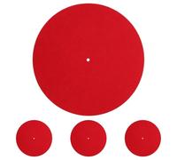 Angoily Tapis Rond en Feutre de Laine 12 Pouces Rouge Antidérapant pour Platine Vinyle Lot de 4 Tapis Rétro pour Salon Chambre Cuisine Protection Phonique et Décoration Intérieure
