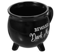 Angoily Tasse à Café et Facile à Nettoyer Décorative en Céramique Noire Halloween 450ml pour Maison et Bureau