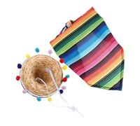 Angoily Tenue de Costume pour Statue d'Anatidé avec Sombrero Mexicain et Bandana Décoration Festive pour Pelouse Jardin Patio et Chiens de Petite Taille Accessoires de Fête Cinco de Mayo