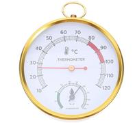 Angoily Thermomètre-Hygromètre pour Sauna Résistant à la Chaleur Mini Appareil Analogique Rond Lecture Rapide de Température et Humidité Usage Hammam et Spa Contrôle Précis de