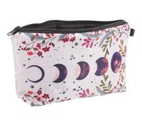 Angoily Trousse à Maquillage Portable en Polyester Fermeture Éclair, Motif Floral, pour Shopping et Promenade, Paquet Cosmétique pour Femmes et Filles