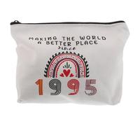 Angoily Trousse de Maquillage de Voyage en Toile Épaisse 30E Anniversaire Organisateur Compact pour Cosmétiques et Bijoux Pochette Zippée Multifonction Présent Femme