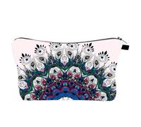 Angoily Trousse de Maquillage Portable en Polyester Impression Mandala, Légère et Résistante à l'eau, pour Voyage et Activités en Plein Air