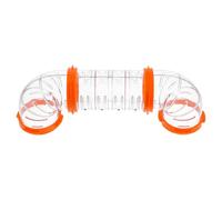 Angoily Tunnel de Cage à Hamster Soi-même, Kit de Tubes en Plastique Orange, Connecteurs C en PVC, Court Droit, Accessoires pour Cage Extérieure, Tunnel Modulaire pour Petits Rongeurs