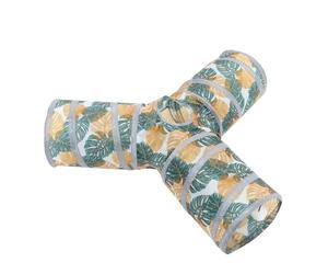 Angoily Tunnel Pliable pour Lapins et Hamsters Tunnel pour Chats Trois Passages Matériau Résistant aux Griffures Léger et Portable Aire de Jeu D’Intérieur pour Animaux Petits et