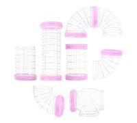 Angoily Tunnel pour Hamster Kit DIY Rose Accessoires de Cage Extérieure Labyrinthe Modulaire pour Petits Rongeurs Expansion Ludique et Sécurisé