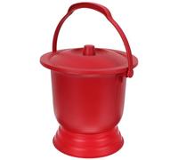 Angoily Urinoir Compact en Polypropylène Rouge Couvercle, Pot de Chambre Portable pour Adultes, Usage Domestique et Voyage, Surface Lisse et Solide