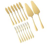 Angoily Ustensile Cuisine en Acier Inoxydable Or Pelle à Gâteau et Fourchette à Fruits Design Ergonomique pour Pâtisserie et Anniversaire