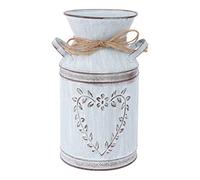 Angoily Vase à fleurs vintage en forme de cœur - Pot à lait français - Vase rustique chic - Pichet en fer - Pour jardin, balcon, bureau, salon, table