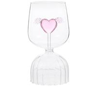 Angoily Verre à Pied en Verre Alimentaire Transparent 1 Pc, Gobelet à Boisson Glacée Décoratif Maison, pour Boissons Froides, Café, Jus et Usage Quotidien, Saint-valentin