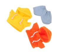 Angoily Vêtements Kawaii pour Peluche Hoodie Ours Orange et Jaune Jeans Bleu Revers Tenue Mignonne et Confortable pour Poupées et Animaux Peluche